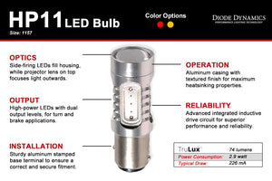 1157 LED Bulb HP11 LED Red Single Diode Dynamics