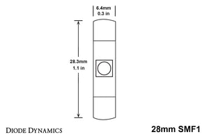 28mm SMF1 LED Bulb Red Single Diode Dynamics