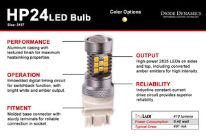 3157 LED Bulb HP24 Dual-Color LED Cool White Single Diode Dynamics