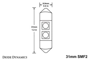 31mm SMF2 LED Bulb Red Single Diode Dynamics