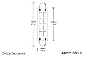 44mm SML8 LED Bulb Amber Pair Diode Dynamics