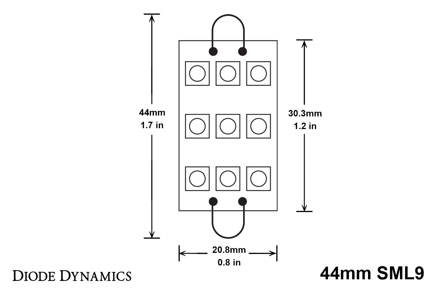 44mm SML9 LED Bulb Amber Pair Diode Dynamics