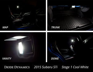 2015-2019 Subaru WRX Interior Light Kit Stage 1 Cool White Diode Dynamics