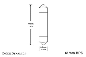 41mm HP6 LED Bulb Amber Pair Diode Dynamics