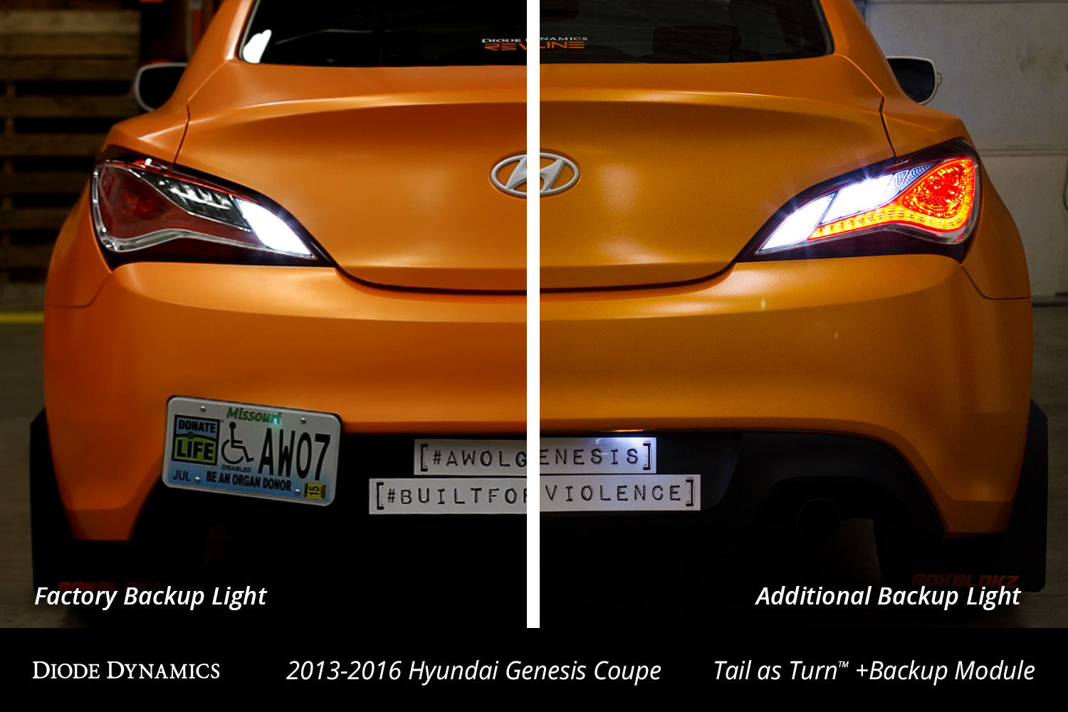 Hyundai Genesis Coupe Tail as Turn Kit w/ Backup Stage 2 Diode Dynamics