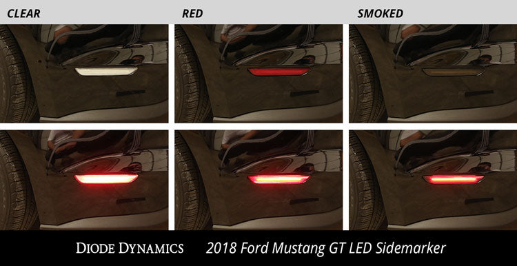 LED Sidemarkers for 2015-2021 Ford Mustang, Smoked (set)