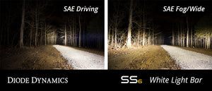 6 Inch LED Light Bar Single Row Straight SS6 White Driving Light Bar Pair Diode Dynamics
