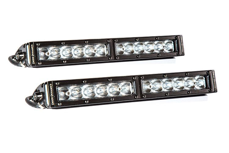 12 Inch LED Light Bar  Single Row Straight Clear Driving Pair Stage Series Diode Dynamics