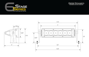 6 Inch LED Light Bar Single Row Straight SS6 Amber Driving Light Bar Pair Diode Dynamics