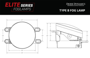 Elite Series Fog Lamps for 2006-2014 Toyota Yaris Pair Yellow 3000K Diode Dynamics