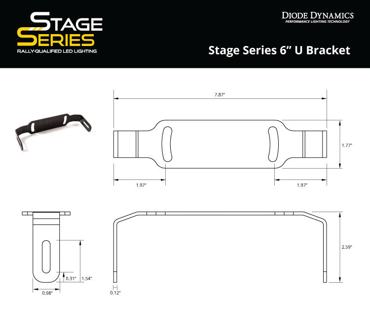 Stage Series 6 Inch U Bracket Pair Diode Dynamics