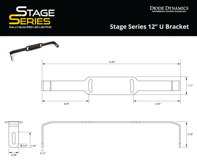 Stage Series 12 Inch U Bracket Single Diode Dynamics