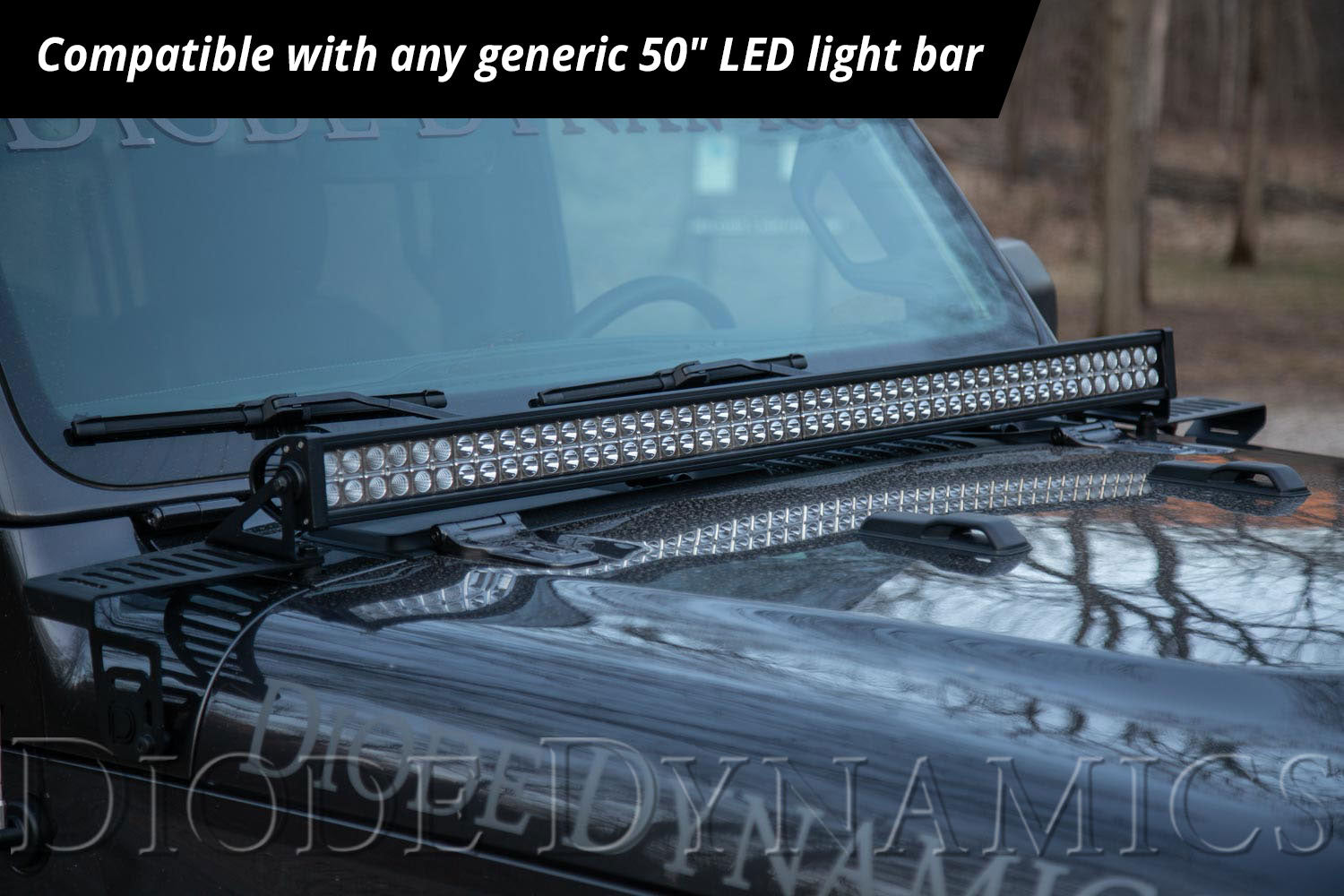 SS50 Hood LED Light Bar Kit for 2018-2021 Jeep JL Wrangler/Gladiator, Amber Combo