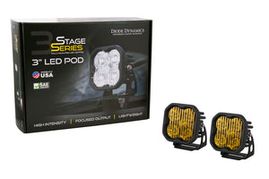 Worklight SS3 Pro Yellow SAE Fog Standard Pair Diode Dynamics