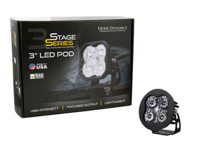 Worklight SS3 Pro White SAE Driving Round Single Diode Dynamics
