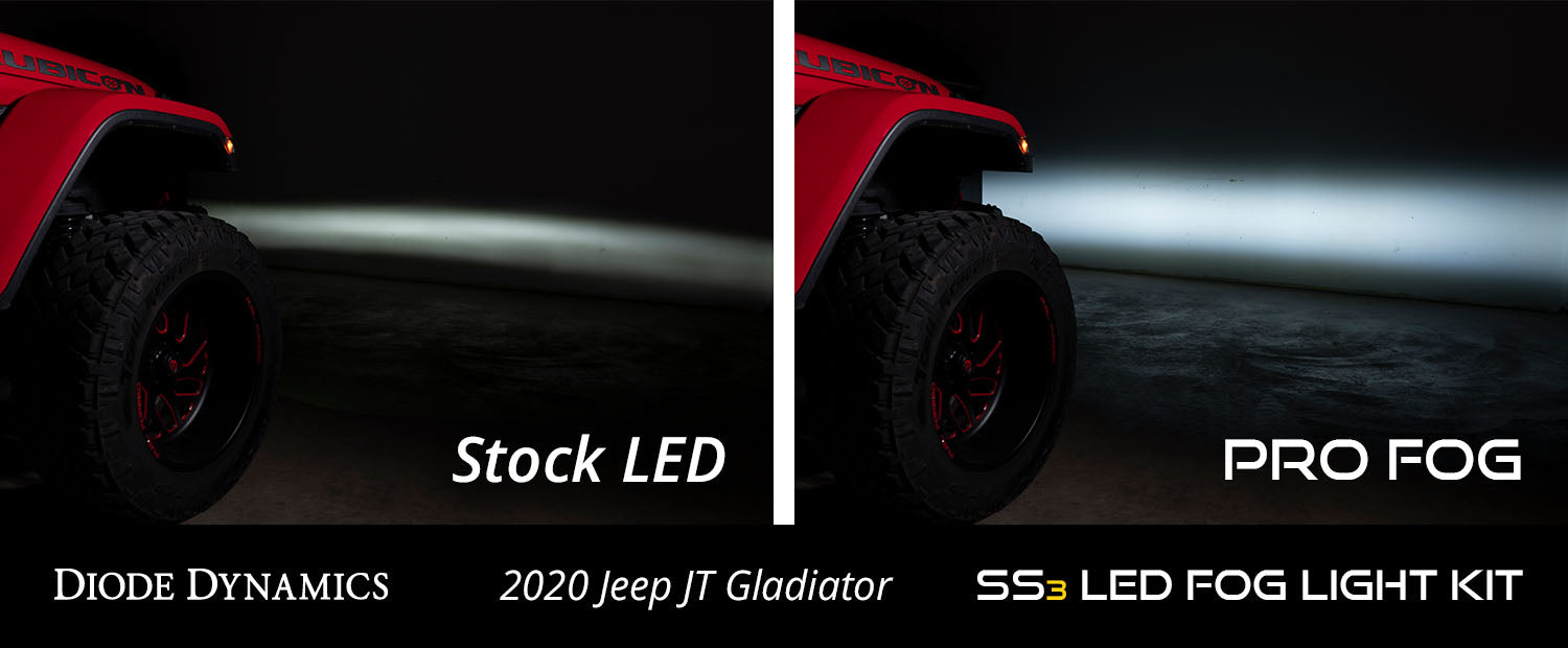 SS3 LED Fog Light Kit for 2018-2021 Jeep JL Wrangler, Yellow SAE Fog Sport
