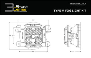 Worklight SS3 Pro Type M Kit Yellow SAE Fog Diode Dynamics