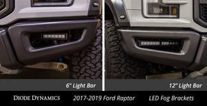 2017-2019 Ford Raptor SS Fog Kit 12.0 Inch Amber Wide Diode Dynamics