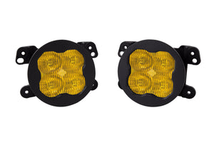 SS3 LED Fog Light Kit for 2020-2021 Jeep Gladiator Yellow SAE Fog Pro w/ Backlight Type M Bracket Kit Diode Dynamics