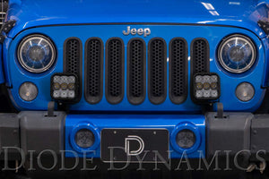 SS5 Bumper LED Pod Light Kit for 2007-2018 Jeep JK Wrangler, Sport Yellow Driving Diode Dynamics