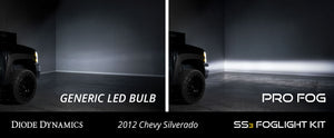 SS3 LED Fog Light Kit for 2007-2015 Chevrolet Silverado, Yellow SAE Fog Pro Diode Dynamics